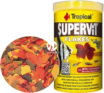 TROPICAL Supervit 1000ml/200g (77106) - Wieloskładnikowy, podstawowy pokarm z beta-glukanem