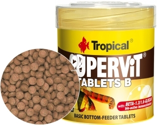 TROPICAL Supervit Tablets B 50ml/36g 200sztuk (20632) - Podstawowy pokarm w postaci tonących tabletek z beta-glukanem