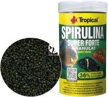 TROPICAL Spirulina Super Forte Granulat 250ml/150g (60534) - Roślinny pokarm w postaci tonącego granulatu z wysoką zawartością spiruliny (36%)