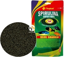 TROPICAL Spirulina Super Forte Mini Granulat 22g - Saszetka (65352) - Pokarm roślinny dla ryb