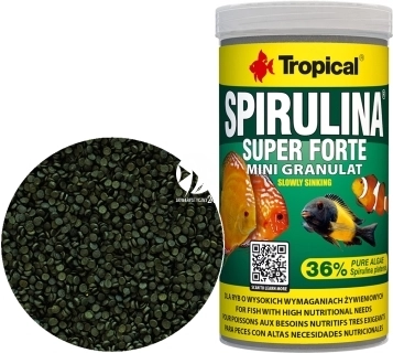 TROPICAL Spirulina Super Forte Mini Granulat 100ml/56g (60543) - Pokarm roślinny dla ryb
