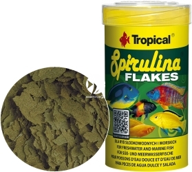 TROPICAL Spirulina Flakes 250ml/50g (77134) - Roślinny pokarm płatkowany z dodatkiem glonów Spirulina platensis
