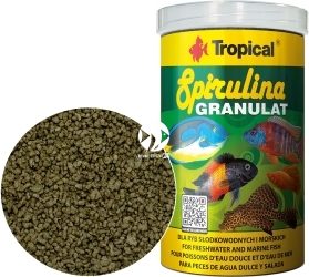 TROPICAL Spirulina Granulat 1000ml/440g (60336) - Tonący granulat, pokarm roślinny z dodatkiem glonów Spirulina platensis