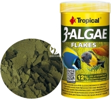 TROPICAL 3-Algae Flakes 250ml/50g (77164) - Pokarm roślinny dla ryb