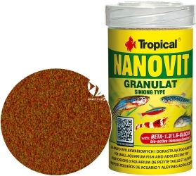 TROPICAL Nanovit Granulat 100ml/70g (67103) - Pokarm dla małych ryb, bystrzyk, neonek, kirysek