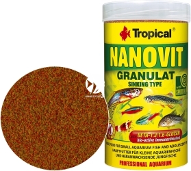 TROPICAL Nanovit Granulat 250ml/175g (67104) - Pokarm dla małych ryb, bystrzyk, neonek, kirysek