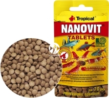 TROPICAL Nanovit Tablets 10g/70szt - Saszetka (20701) - Pokarm dla małych ryb, bystrzyk, neonek, kirysek