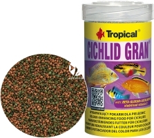 TROPICAL Cichlid Gran 100ml/55g (60453) - Podstawowy, wybarwiający pokarm granulowany z beta-glukanem dla pielęgnic