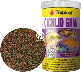 TROPICAL Cichlid Gran 1000ml/550g (60456) - Podstawowy, wybarwiający pokarm granulowany z beta-glukanem dla pielęgnic