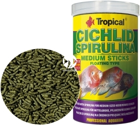 TROPICAL Cichlid Spirulina Medium Sticks 1000ml/360g (63626) - Pływające pałeczki roślinne ze spiruliną dla średnich pielęgnic