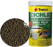 TROPICAL Cichlid Herbivore Small Pellet 250ml/90g (60854) - Pokarm dla pielęgnic roślinożernych młodych i małych