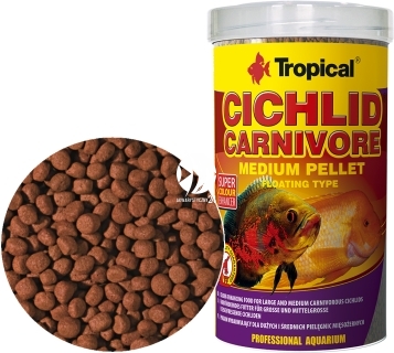 TROPICAL Cichlid Carnivore Medium Pellet 500ml/180g (60765) - Pokarm dla pielęgnic mięsożernych średnich i dużych