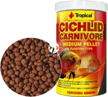 TROPICAL Cichlid Carnivore Medium Pellet 1000ml/360g (60766) - Pokarm dla pielęgnic mięsożernych średnich i dużych