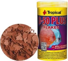 TROPICAL D-50 Plus Flakes 250ml/50g (77314) - Wysokobiałkowy, wybarwiający pokarm płatkowany dla paletek