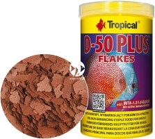 TROPICAL D-50 Plus Flakes 1000ml/200g (77316) - Wysokobiałkowy, wybarwiający pokarm płatkowany dla paletek