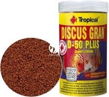 TROPICAL Discus Gran D-50 Plus 250ml/110g (61614) - Wybarwiający pokarm w formie tonącego granulatu dla paletek