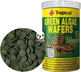 TROPICAL Green Algae Wafers 1000ml/450g (66426) - Roślinne, tonące wafelki ze spiruliną dla glonojadów