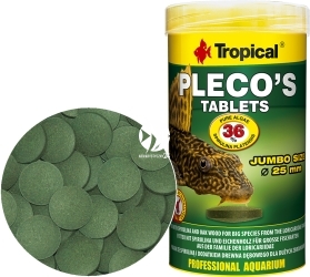 TROPICAL Pleco's Tablets 250ml/135g 48szt (20774) - Pokarm ze spiruliną i dodatkiem drewna dębowego dla dużych zbrojników