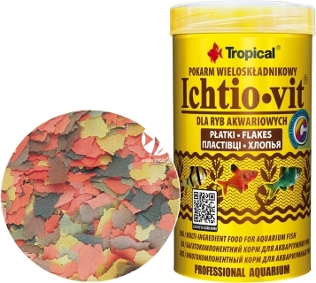 TROPICAL Ichtio-Vit 250ml/50g (77004) - Wieloskładnikowy, podstawowy pokarm płatkowany