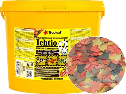 TROPICAL Ichtio-Vit 5L/1kg (74407) - Wieloskładnikowy, podstawowy pokarm płatkowany