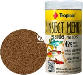 TROPICAL Insect Menu Granules XXS 100ml/64g (64013) - Pokarm na bazie owadów 45%