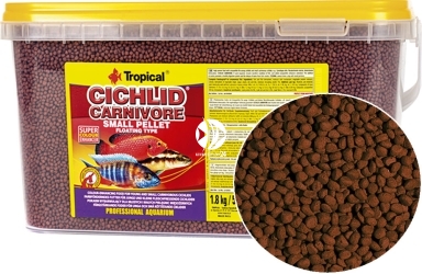 TROPICAL Cichlid Carnivore Small Pellet 5L/1,8kg (60758) - Pokarm dla pielęgnic mięsożernych młodych i małych