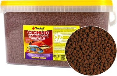 TROPICAL Cichlid Carnivore Small Pellet 10L/3,6kg (60759) - Pokarm dla pielęgnic mięsożernych młodych i małych