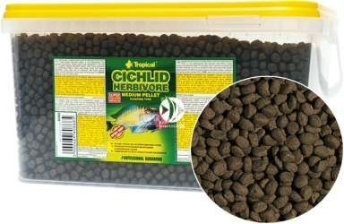 TROPICAL Cichlid Herbivore Medium Pellet 5L/1,8kg (60868) - Pokarm dla pielęgnic roślinożernych średnich i dużych