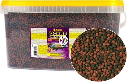 TROPICAL Cichlid Omnivore Medium Pellet 10L/3,6kg (60969) - Pokarm dla pielęgnic średnich i dużych