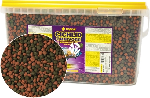 TROPICAL Cichlid Omnivore Medium Pellet 5L/1,8kg (60968) - Pokarm dla pielęgnic średnich i dużych