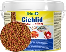 TETRA Cichlid Colour Mini Pellets 10L - Wiaderko (T201392) - Pokarm poprawiający wybarwienie w granulkach dla pielęgnic.
