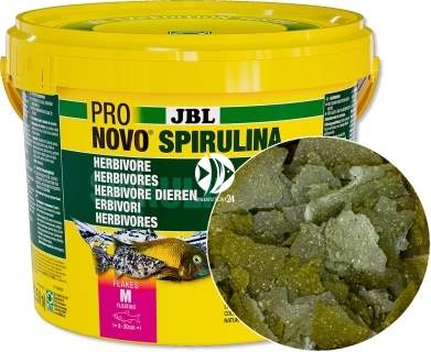 JBL ProNovo Spirulina Flakes M 5,5L (31134) - Pokarm dla ryb roślinożernych