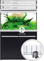 AKVASTABIL Zestaw Akwariowy Move 275l LED Czarny + Sump + Pompa - Zawiera: akwarium, oświetlenie 2xLED, pokrywa, szafka, sump, pompa