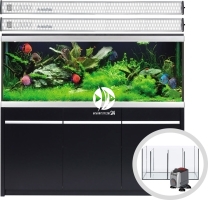 AKVASTABIL Zestaw Akwariowy Move 576l LED Czarny + Sump + Pompa - Zawiera: akwarium, oświetlenie 4xLED, pokrywa, szafka, sump, pompa