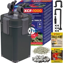 AQUA NOVA XCF-1000 + UV (XCF-1000) - Filtr zewnętrzny kubełkowy do akwarium max 200L