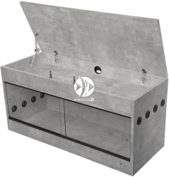 DIVERSA Terrarium z Płyty 120x50x72cm Plus Beton (132290) - Dla węża gekona agamy jeża