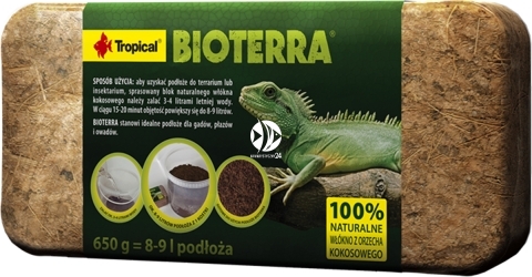 TROPICAL Bioterra 650g (82005) - Podłoże kokosowe do terrarium