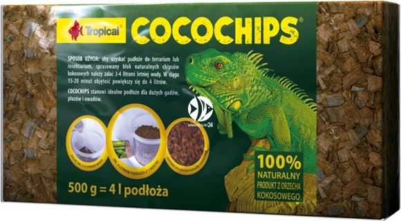 TROPICAL Cocochips 500g (82004) - Podłoże kokosowe do terrarium
