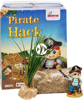 DIVERSA Zestaw Pirate Hack 10L (119541) - Zestaw dla dziecka: Akwarium Roślinka Żwirek Ozdoba