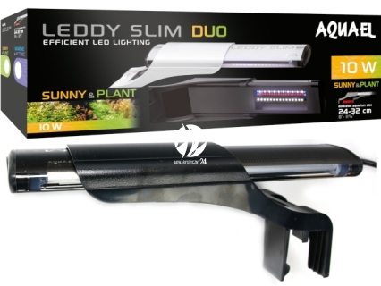 AQUAEL Leddy Slim Duo Sunny & Plant 10W Czarna - Oświetlenie LED do akwarium słodkowodnego, światło dzienne dla roślin
