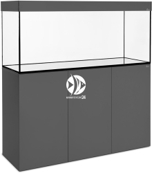 DIVERSA Zestaw Akwariowy Aquatic 240l 2xLED Grafit - Zawiera: akwarium, pokrywa, oświetlenie LED, szafka
