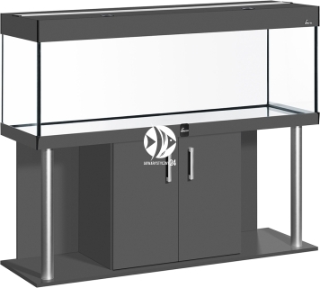 DIVERSA Zestaw Akwariowy Comfort 450l 2xLED Grafit - Zawiera: akwarium, pokrywa, oświetlenie LED, szafka