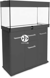 DIVERSA Zestaw Akwariowy Solid 160l 2xLED Grafit - Zawiera: akwarium, pokrywa, oświetlenie LED, szafka