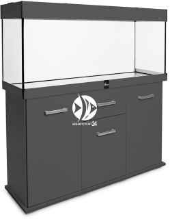 DIVERSA Zestaw Akwariowy Solid 240l 2xLED Grafit - Zawiera: akwarium, pokrywa, oświetlenie LED, szafka