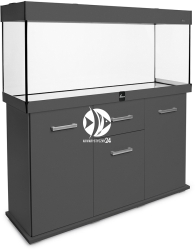 DIVERSA Zestaw Akwariowy Solid 300l 2xLED Grafit - Zawiera: akwarium, pokrywa, oświetlenie LED, szafka