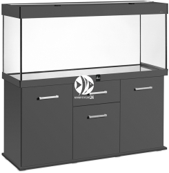 DIVERSA Zestaw Akwariowy Solid 375l LED Grafit - Zawiera: akwarium, pokrywa, oświetlenie LED, szafka