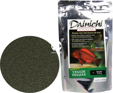 DAINICHI Cichlid Veggie Deluxe Sinking (12413) - Pokarm super premium dla pielęgnic roślinożernych