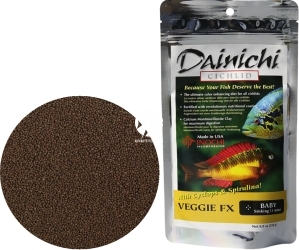 DAINICHI Cichlid Veggie FX Sinking (12512) - Pokarm super premium dla pielęgnic roślinożernych silnie wzbogacony w 6 składników wybarwiających