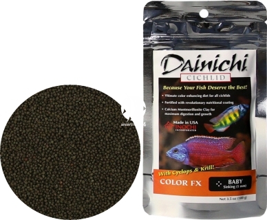 DAINICHI Cichlid Color FX Sinking (12603) - Pokarm super premium dla pielęgnic wzbogacony w 7 składników wybarwiających