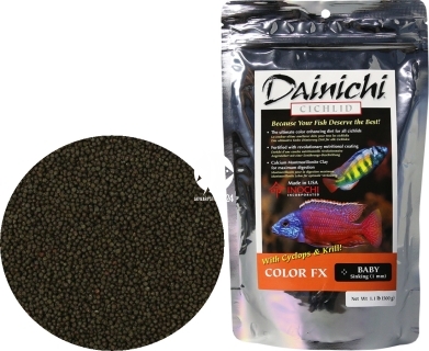 DAINICHI Cichlid Color FX Sinking (12603) - Pokarm super premium dla pielęgnic wzbogacony w 7 składników wybarwiających najwyższej jakości